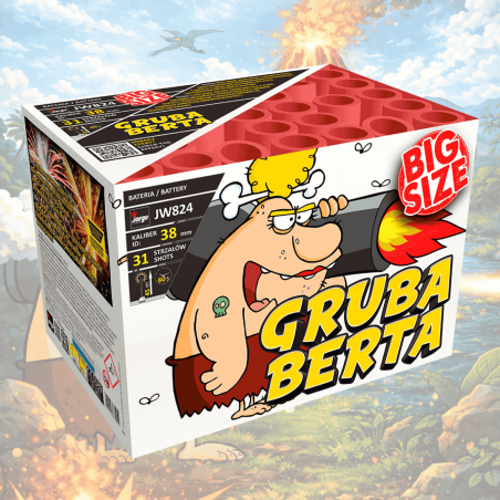 JW824 Wyrzutnia Fajerwerków GRUBA BERTA - 31 Strzałów 38mm