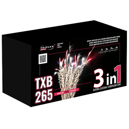 TXB265 Wyrzutnia Fajerwerków Whistling Strobe Crackling - 75 strzałów 25mm