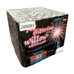 Wyrzutnia Fajerwerków Jorge 30mm 49 Strzałów - JW8001 Red Glittering Willow with Blue Tails
