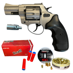 Rewolwer hukowy ZORAKI 6mm LONG SZARY TYTANOWY + 100 naboi + 10 rac KNALL