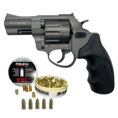 Rewolwer hukowy ZORAKI 6mm Long szary tytanowy + 100 naboi Pobjeda