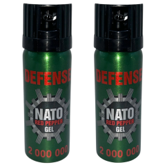 Gaz pieprzowy NATO Defense GREEN 50 ml – 2 mln SHU, żel stożek  2 sztuki
