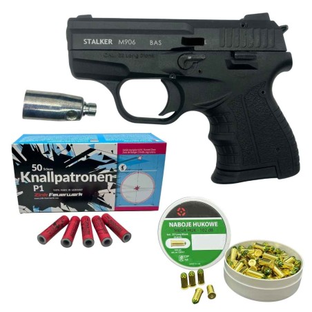 Pistolet Hukowy STALKER M906 + Naboje Hukowe Mega HUK 100 sztuk + 50 Rac Pistoletowych KNALLPATRONEN ZINK
