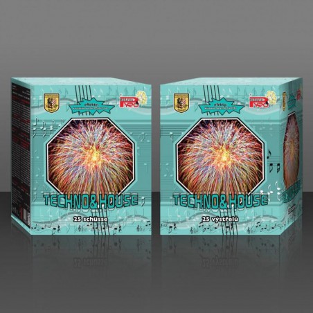 PM2331C Wyrzutnia Fajerwerków Techno House - 25 strzałów 30mm