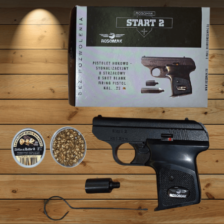 PISTOLET HUKOWY START 2 + 50 SZTUK AMUNICJI SHORT KAL 6 MM