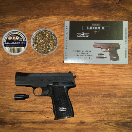 PISTOLET HUKOWY LEXON 11 + 100 SZTUK AMUNICJI 6 MM SHORT