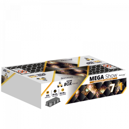 TXB549 Wyrzutnia Fajerwerków Mega Show - 225 strzałów MIX KALIBER