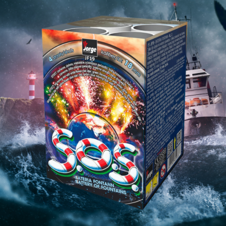 Wyrzutnia Fajerwerków JF19 S.O.S. - 4-strzałowa Fontanna | Kolorowe Iskry