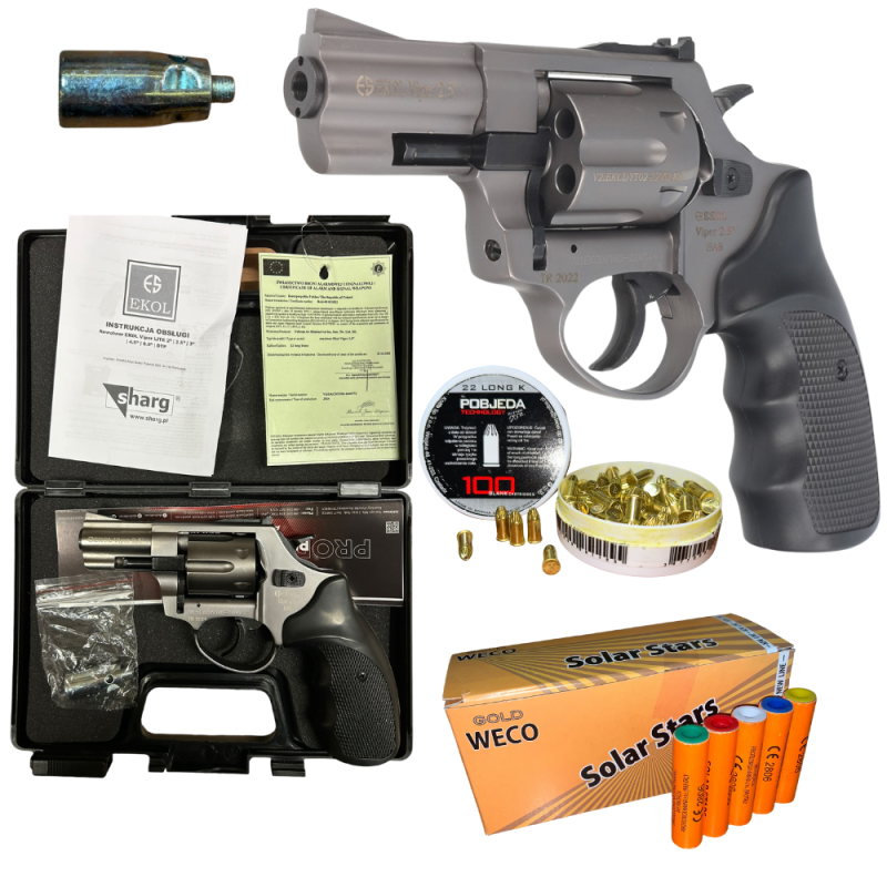 Rewolwer Hukowy 6mm BAS Voltran EKOL Viper 2.5'' FUME + 100 SZTUK AMUNICJI + 50 RAC GWR20