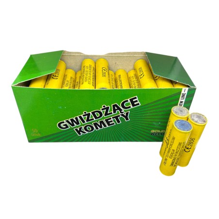 RACE PISTOLETOWE GWIŻDŻĄCE KOMETY KOLOROWE SYGNAŁOWE GWR40 - 50 SZTUK