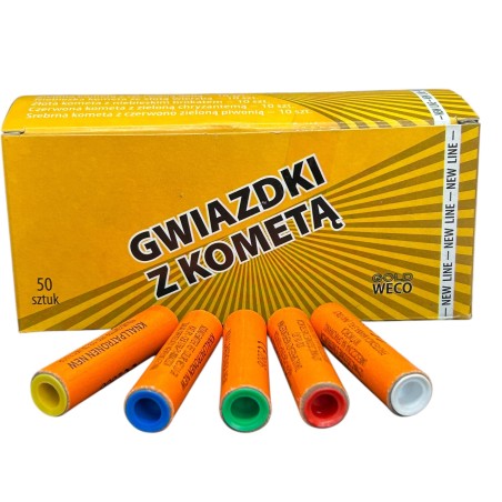RACE PISTOLETOWE KOLOROWE GWIAZDKI Z KOMETĄ GWR20 GOLD WECO 100 SZTUK