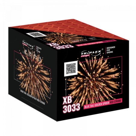 XB3033 Wyrzutnia Fajerwerków BLUE TAIL GOLDEN SPIDER RED STROBE - 49 strzałów 30mm