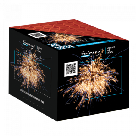 XB3034 Wyrzutnia Fajerwerków BLUE TAIL BROCADE CROWN BLUE STAR - 49 strzałów 30mm