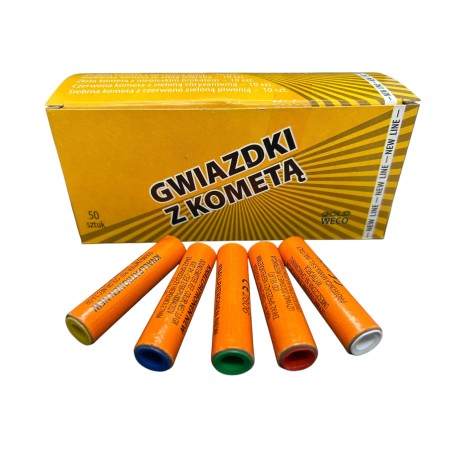 RACE PISTOLETOWE KOLOROWE GWIAZDKI Z KOMETĄ GWR20 GOLD WECO 10 SZTUK