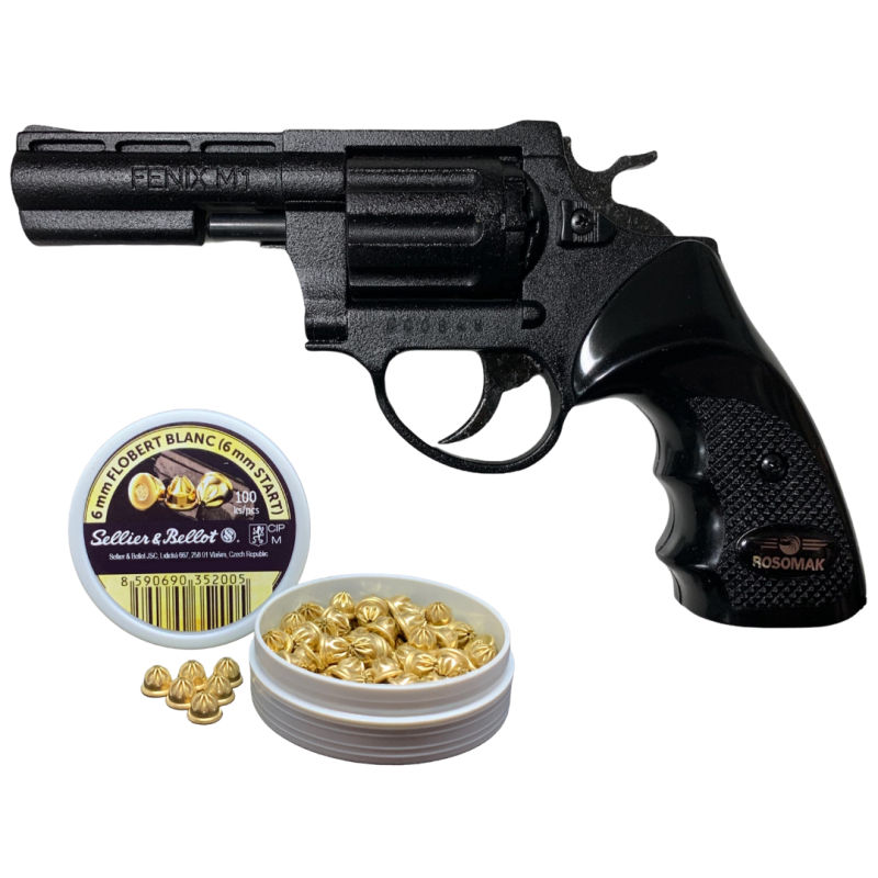 REWOLWER HUKOWY 6MM Fenix DŁUGI + 100 SZTUK AMUNICJI 6MM SHORT
