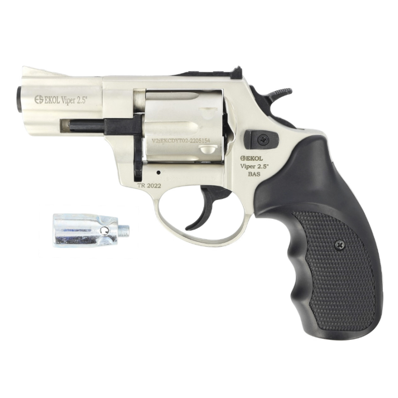 Rewolwer Hukowy 6mm BAS Voltran EKOL Viper 2.5 SATINA kal .22 Long Blanc