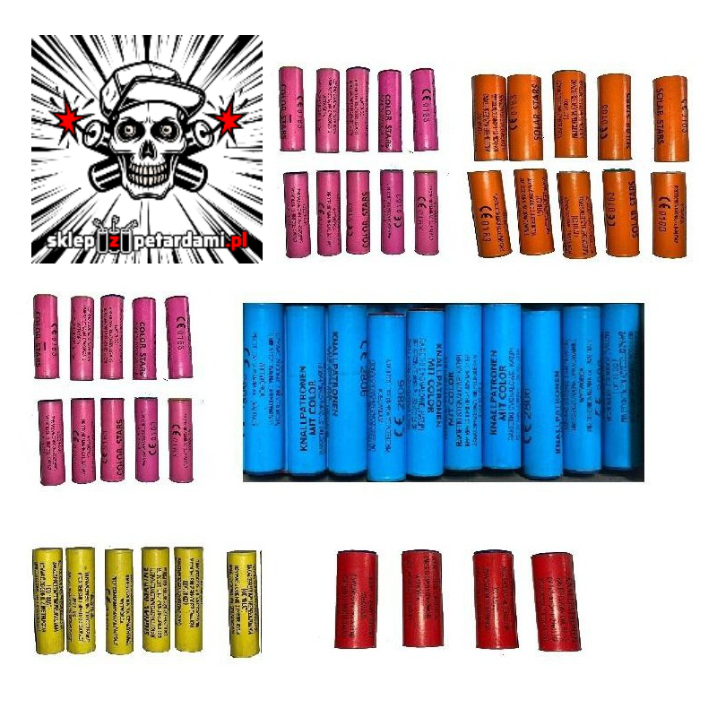 RACE Pistoletowe SUPER ZESTAW - 50 sztuk  mix efekt