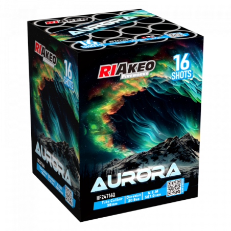 HF24716Q Wyrzutnia Fajerwerków Riakeo AURORA - 16 strzałów 36mm