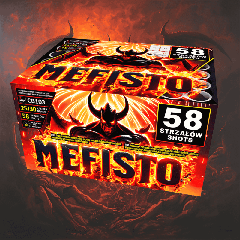 CB103 Wyrzutnia Fajerwerków MEFISTO - 58 Strzałów 25mm/30mm