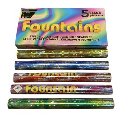 JF101 Fontanna Iskier KOLOROWE FLARY OGNIE BENGALSKIE - 5 sztuk Kategoria F1