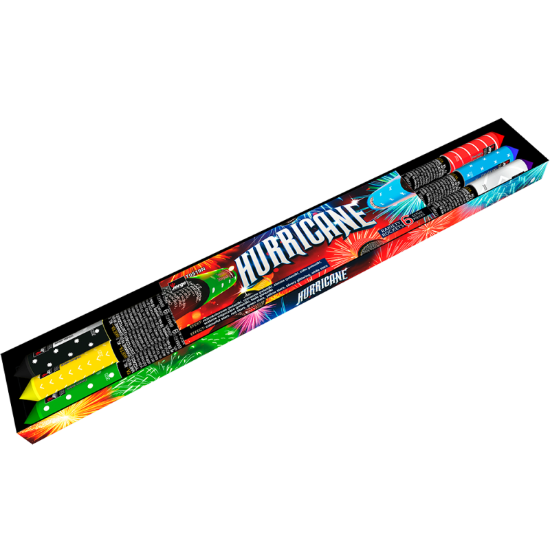 T0519N Fajerwerki Rakiety HURRICANE - 6 sztuk