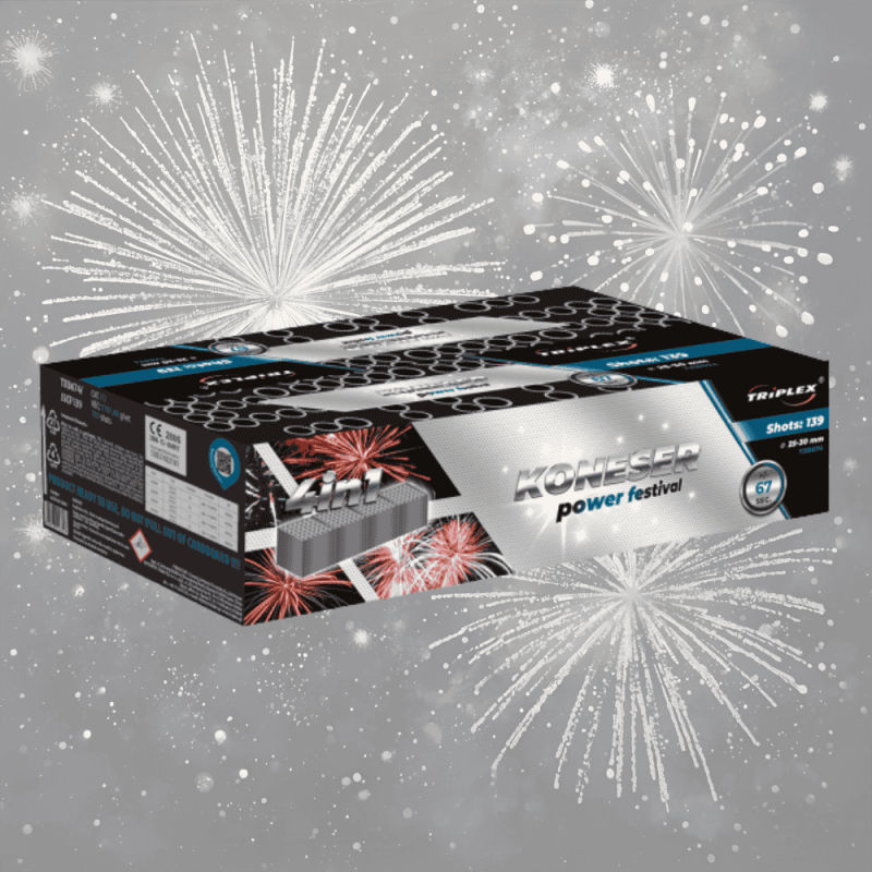 TXB674 Wyrzutnia Fajerwerków KONESER POWER FESTIVAL - 139 strzałów 25-30mm
