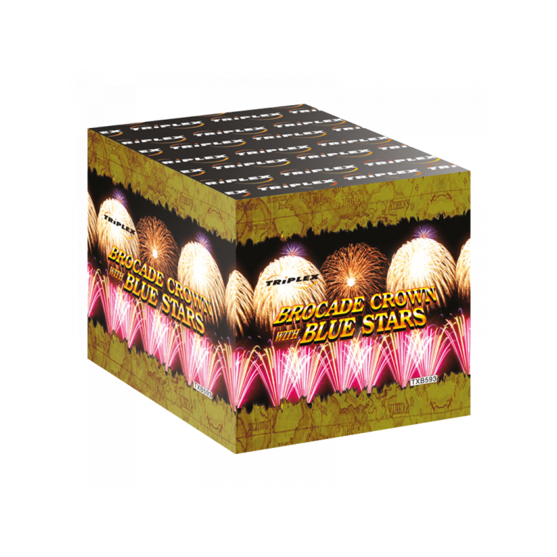 TXB593 Wyrzutnia Fajerwerków BROCADE CROWN BLUE - 49 strzałów 30mm