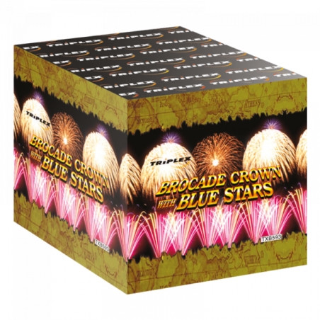 TXB593 Wyrzutnia Fajerwerków BROCADE CROWN BLUE - 49 strzałów 30mm