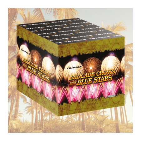TXB593 Wyrzutnia Fajerwerków BROCADE CROWN BLUE - 49 strzałów 30mm