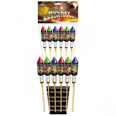 TXR606 Fajerwerki Rakiety Rocket Assortment - 6 sztuk