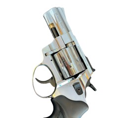 Rewolwer hukowy ZORAKI 6mm SREBRNY CHROM BŁYSK + 100 naboi LONG + 50 rac pistoletowych KNALL – zestaw