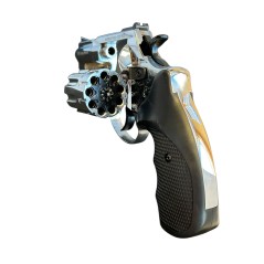 Rewolwer hukowy ZORAKI 6mm SREBRNY CHROM BŁYSK + 100 naboi LONG + 50 rac pistoletowych KNALL – zestaw