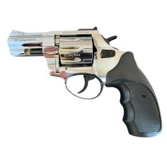 Rewolwer hukowy ZORAKI 6mm SREBRNY CHROM BŁYSK + 100 naboi LONG + 50 rac pistoletowych KNALL – zestaw