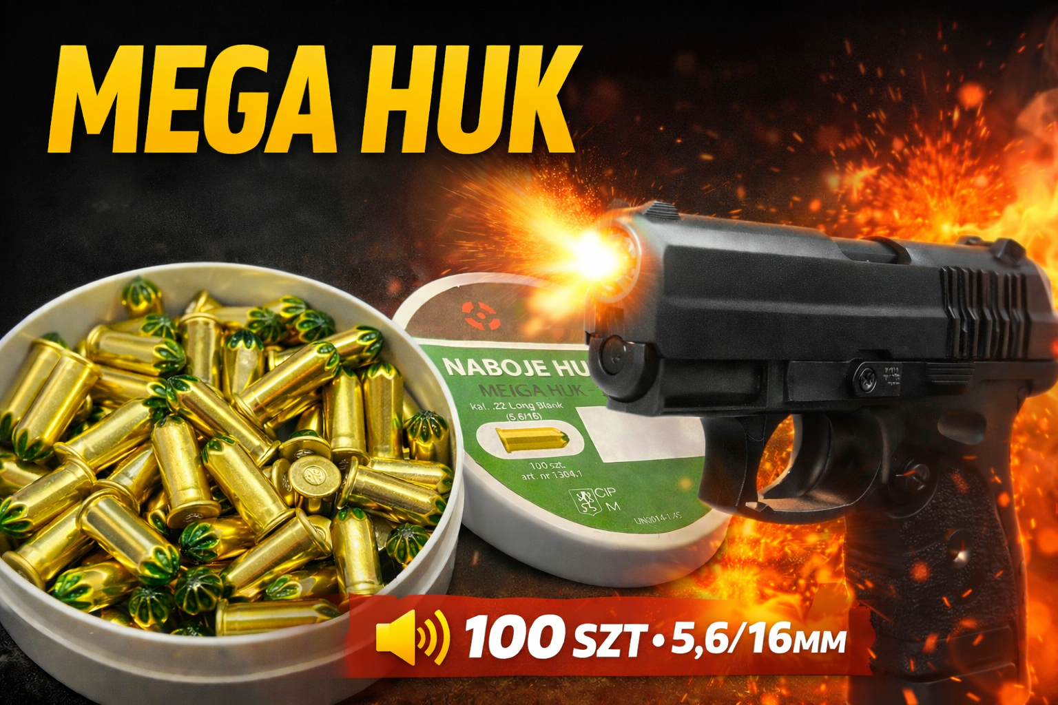 Amunicja hukowa MEGA HUK 5,6/16mm 100 szt – test, opinie i ranking najmocniejszych nabojów