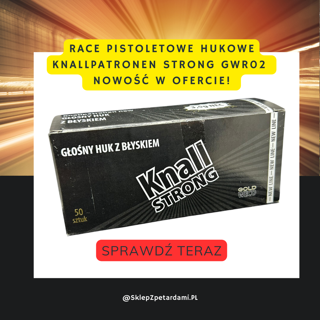 Race Pistoletowe HUKOWE KNALLPATRONEN STRONG GWR02  – Nowość w ofercie!	